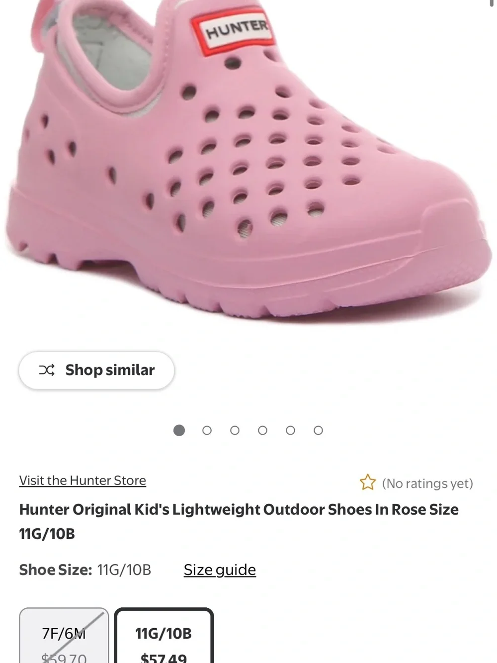 NEW Hunter Kids' Pink Slip-On shoes